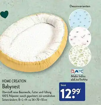 Aldi Nord Home Creation Babynest Angebot