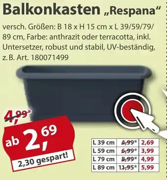 Sonderpreis Baumarkt Balkonkasten Respana Angebot