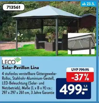 Aldi Süd Leco Solar-pavillon Lina Angebot