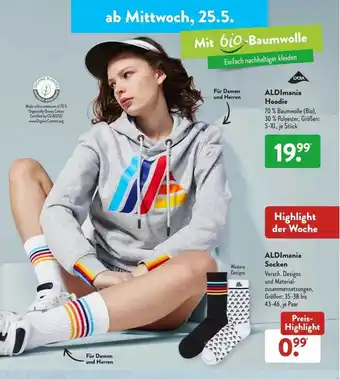 Aldi Süd Aldimania Hoodie, Aldimania Socken Angebot