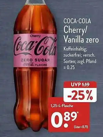 Aldi Nord Coca-cola Cherry Vanilla Zero Angebot