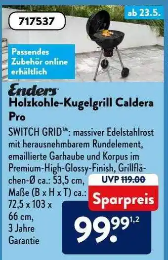 Aldi Süd Enders Holzohle-kugelgrill Caldera Pro Angebot