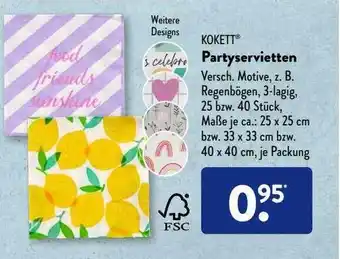 Aldi Süd Kokett Partyservietten Angebot