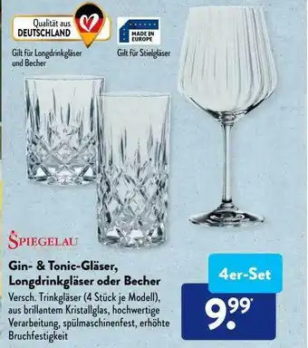 Aldi Süd Spiegelau Gin-& Tonic-gläser, Longdrinkgläser Oder Becher Angebot