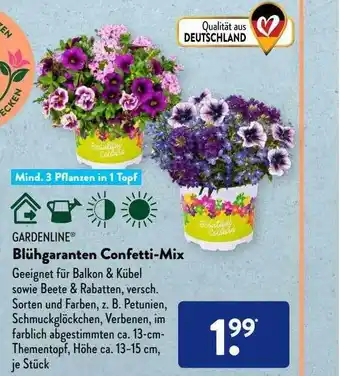 Aldi Süd Gardenline Blühgaranten Confetti-mix Angebot