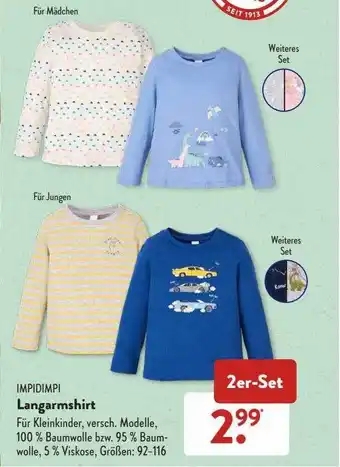 Aldi Süd Impidimpi Langarmshirt Angebot