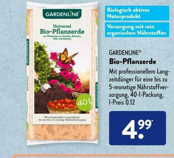 Gardenline Biopflanzerde Angebot bei Aldi Süd