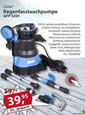 Sonderpreis Baumarkt Güde Regenfasstauchpumpe GFP 5201 Angebot