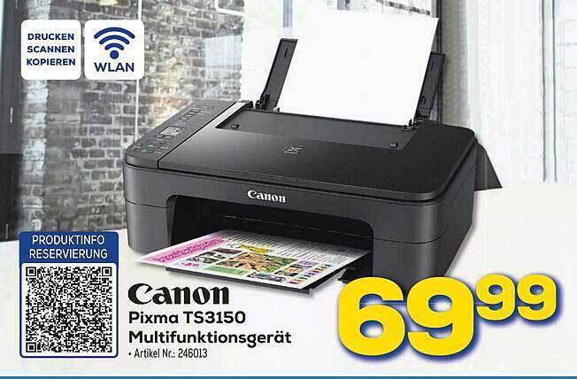 Canon Pixma Ts3150 Multifunktionsgerät Angebot bei CENTERSHOP