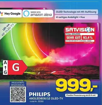 CENTERSHOP Philips 48oled806 12 Oled-tv Angebot