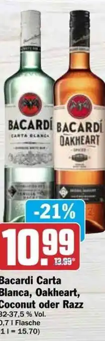 dodenhof Bacardi Carta Blanca, Oakheart, Coconut Oder Razz Angebot