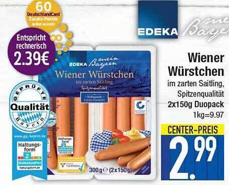 Edeka Mein Bayern Wiener Würstchen Angebot bei E-Center