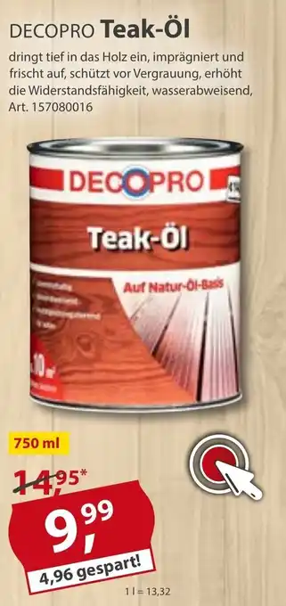 Sonderpreis Baumarkt Decopro Teak öl Angebot