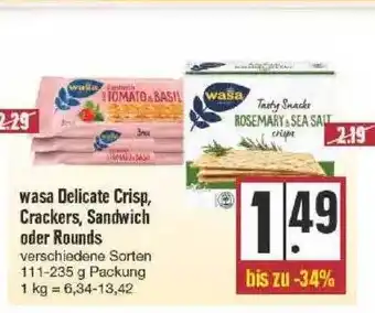 Edeka Wasa Delicate Crisp, Crackers, Sandwich Oder Rounds Angebot