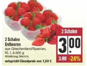 Edeka 2 Schalen Erdbeeren Angebot