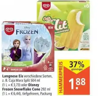 Marktkauf Langnese Eis Oder Disney Frozen Snowflake Cone Angebot