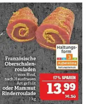 Marktkauf Französische Oberschalenrouladen Oder Mammut Rinderroulade Angebot