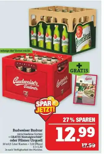 Marktkauf Budweiser Budvar Oder Pilsner Urquell Angebot