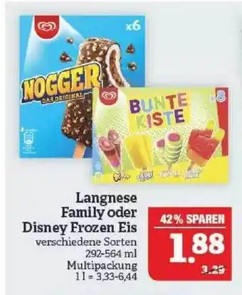 Marktkauf Langnese Family Oder Disney Frozen Eis Angebot