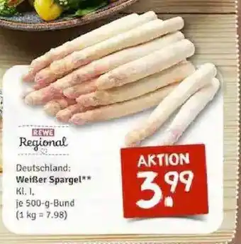 nahkauf Rewe Regional Deutschland: Weißer Spargel Angebot