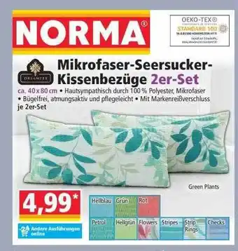 Norma Dreamtex Mikrofaser-seersucker-kissenbezüge 2er-set Angebot