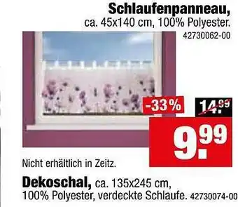 SB Lagerkauf Schlaufenpanneaum Dekoschal Angebot