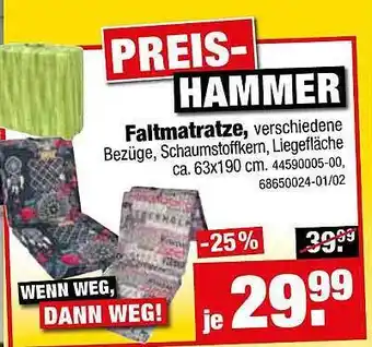 SB Lagerkauf Faltmatratze Angebot