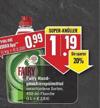 Scheck-in-Center Fairy Hand-geschirrspülmittel Angebot