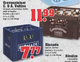 trinkgut Grevensteiner C. & A. Veltins Bionade Sinalco Angebot