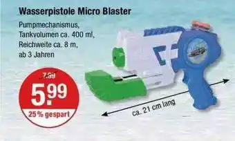 V Markt Wasserpistole Micro Blaster Angebot