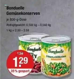 V Markt Bonduelle Gemüsekonserven Angebot