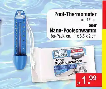 Zimmermann Pool Thermometer, Nano Poolschwamm Angebot