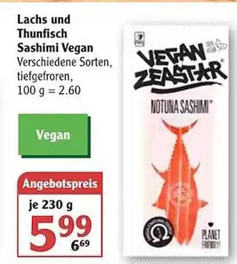 Globus Lachs Und Thunfisch Sashimi Vegan Angebot