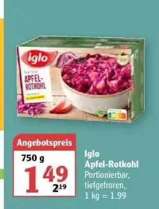 Globus Iglo Apfel-rotkohl Angebot