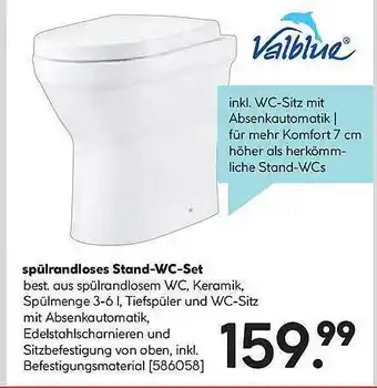 Hellweg Spülrandloses Stand-wc-set Valblue Angebot