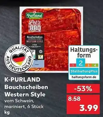 Kaufland K-purland Bauchscheiben Western Style Angebot