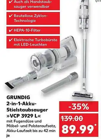 Kaufland Grundig 2in1-stielstaubsauger „vcp 3929l“ Angebot