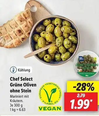 Lidl Chef Select Grüne Oliven Ohne Stein Angebot