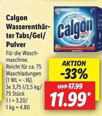 Lidl Calgon Wasserenthärter Tabs, Gel Oder Pulver Angebot