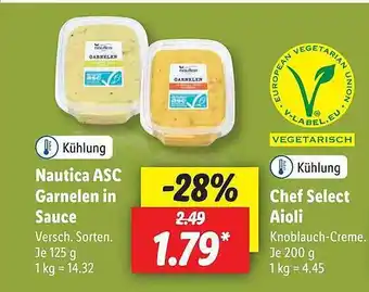 Lidl Nautica Asc Garnelen In Sauce Oder Chef Select Aioli Angebot