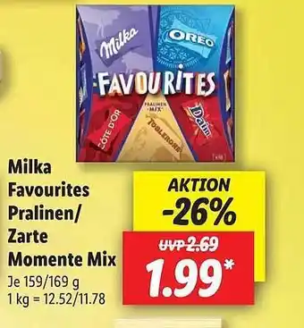 Lidl Milka Favourites Pralinen Oder Zarte Momente Mix Angebot