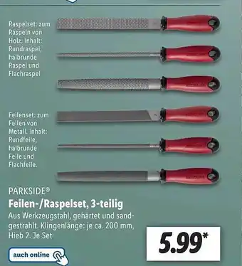 Lidl Parkside Feilen-raspelset 3-teilig Angebot