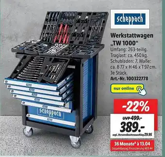 Lidl Werkstattwagen „tw 1000” Scheppach Angebot