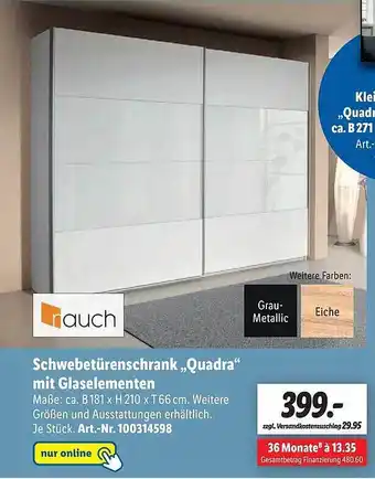 Lidl Schwebetürenschrank „quadra” Mit Glaselementen Rauch Angebot