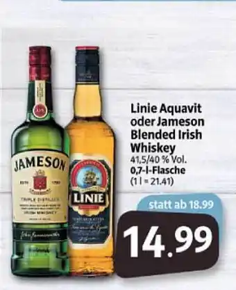 Markant Markt Linie Aquavit Oder Jameson Blended Irish Whiskey Angebot