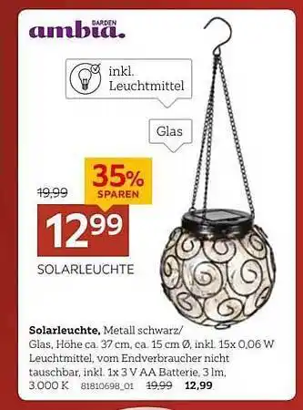 XXXLutz Ambia Solarleuchte Angebot