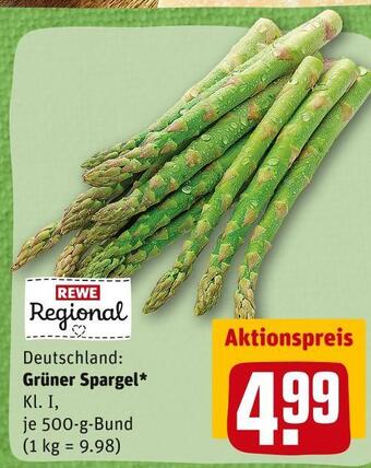 REWE Rewe regional grüner spargel Angebot