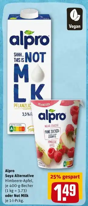 REWE Alpro soya alternative oder not milk Angebot