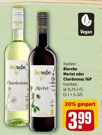REWE Biorebe merlot oder chardonnay igp Angebot