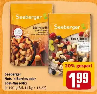 REWE Seeberger nuts ’n berries oder edel-nuss-mix Angebot